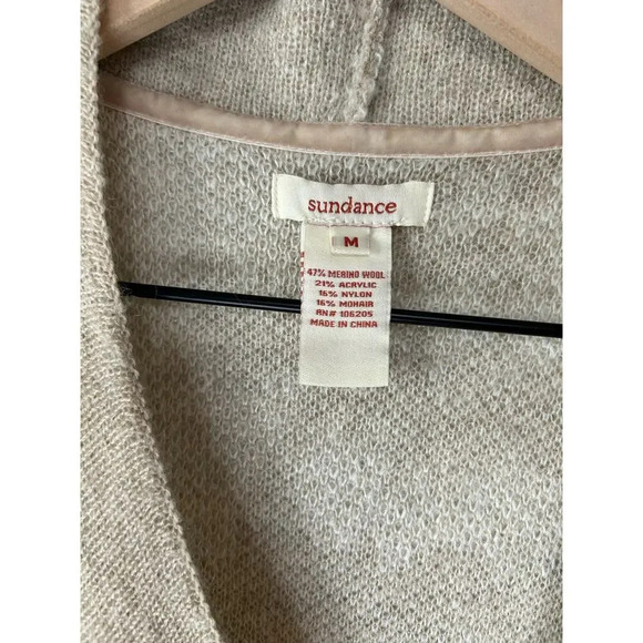 Sundance Merino Wool Mohair Open Front Longline Sleeveless Cardigan Size M - Picture 8 of 8